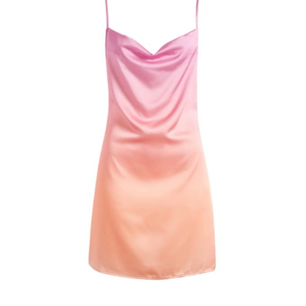 BP Pink and Orange Satin Slip Dress